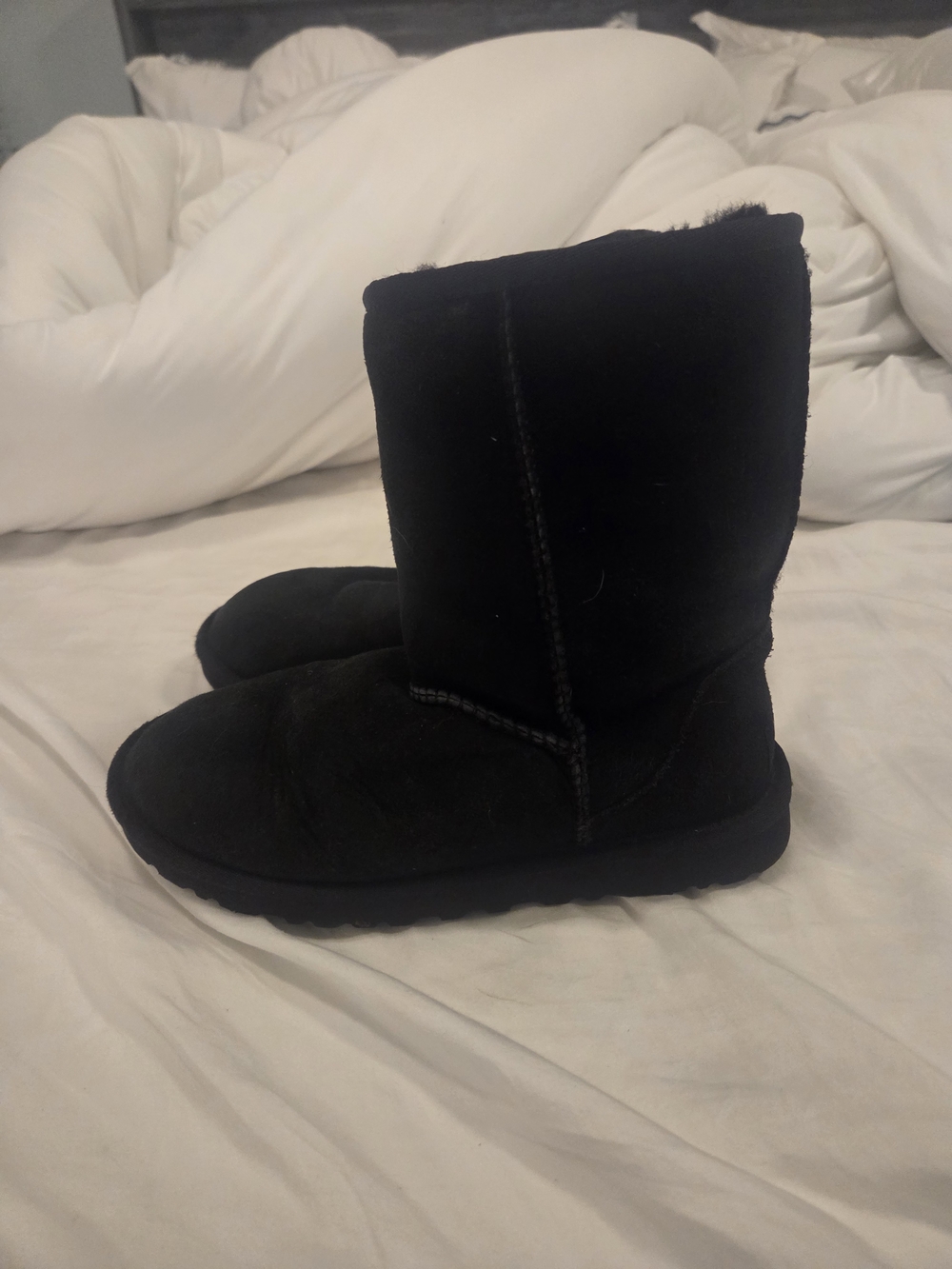 UGG Women's Black Classic Short Shearling Boots